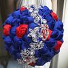 1pc/lot Red Holding Flowers With Pearl For Wedding Party Silk ribbon bouquet bridesmaid bouquet artificial flowers Valentine's Day confession party church (Color : R3, Size : 18CM) view 3