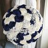 1pc/lot Red Holding Flowers With Pearl For Wedding Party Silk ribbon bouquet bridesmaid bouquet artificial flowers Valentine's Day confession party church (Color : R3, Size : 18CM) view 4