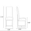 Manhattan Comfort Element Modern Velvet Dining Chairs, High Density Foam, Chrome Finish Stainless Steel Frame, High-Back, Fully Assembled Industrial Chic Accent Furniture, Set of 2, Champagne view 4