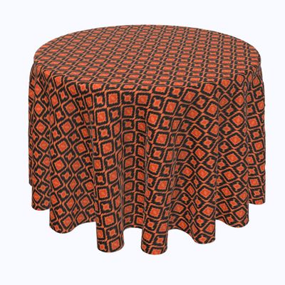 Fabric Textile Products, Inc. Round Tablecloth, 100% Polyester, 60" Round, Ikat Halloween