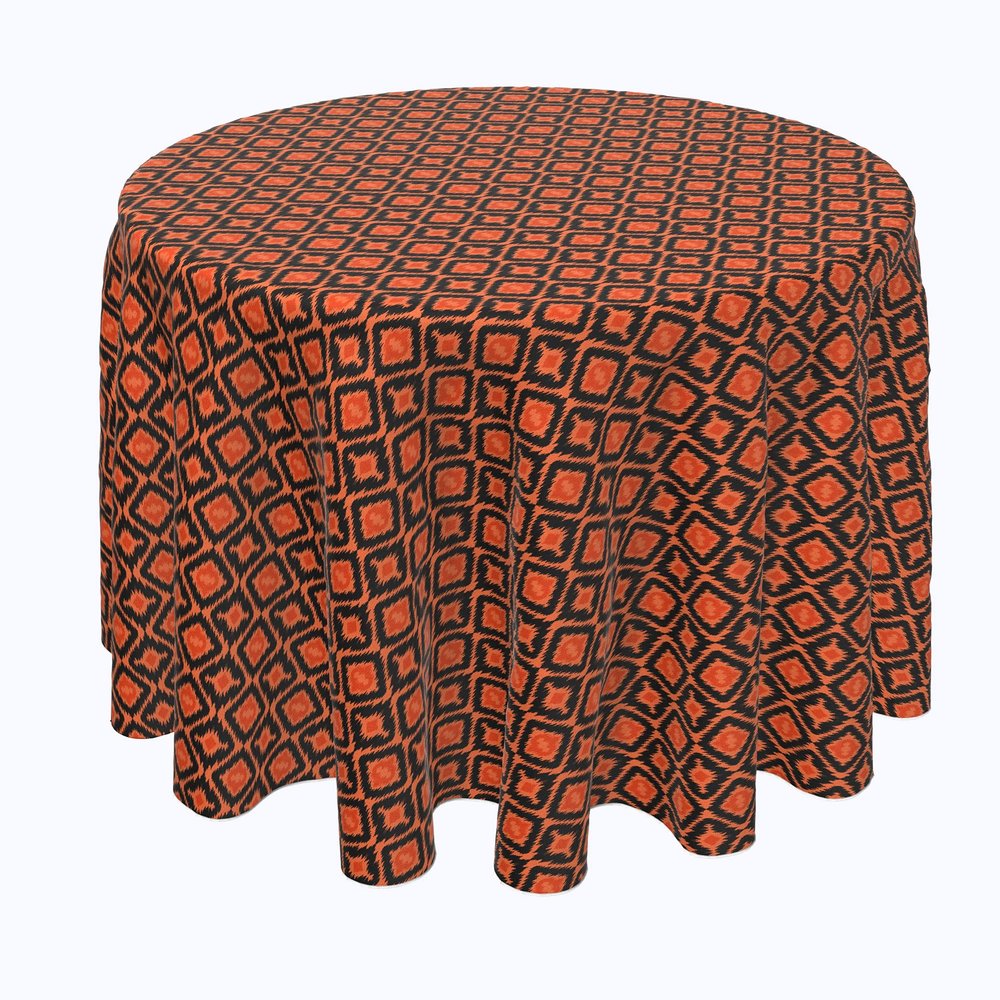 Fabric Textile Products, Inc. Round Tablecloth, 100% Polyester, 60" Round, Ikat Halloween