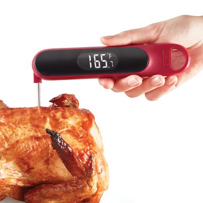 Dash Precision Quick-Read Thermometer - Meat Temperature Probe with LCD Display for Fast, Accurate Cooking and Baking - Water Resistant and Easy to Clean - Red