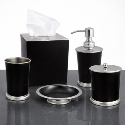 Decozen Bathroom Accessories - 5Pcs Bath Accessories for Home Decor Soap Dispenser, Lotion Dispenser, Soap Dish, Cotton Jar Tissue Box for Bath Decor Countertop Organizer - Christmas Decorations