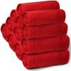 12 Pack of Bulk Soft Fleece Blankets 50 X 60, Light Weight, Cozy Warm Throw Blanket Sofa Travel Outdoor, Wholesale (50 X 60, 12 Pack Red) view 2