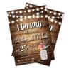 Rustic Wedding Invitation | Mason Jar | Wood | Barn Wedding Invites | Casual Wedding | 25 printed 5x7 invites and envelopes view 1