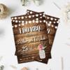 Rustic Wedding Invitation | Mason Jar | Wood | Barn Wedding Invites | Casual Wedding | 25 printed 5x7 invites and envelopes view 2