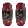 AeraVida Bold and Vibrant Flower Garden Red Mango Tree Wood Flower Vase | Hand-Carved Decorative Wooden Vase for Home or Office | Rustic Nature-Inspired (3 in (Diameter) x 6 in (Tall), 2, 2) view 1