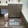 LABEND HOME Get Naked Bath Mat 20"x31.5" - Funny Bathroom Rug, Plush Microfiber Non-Slip Backing, Machine Washable Quick-Dry Bath Decor - Grey view 2