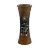 AeraVida Set of 2 Stylish Black and Brown Stain Handcarved 8-inch Flower Vase | Bali Inspired Farmhouse Home Dcor view 2
