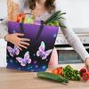 Famame Butterflies And Sparkle Stars Canvas Tote Bag Large Women Casual Shoulder Bag Handbag Reusable Multipurpose Shopping Grocery Bag For Outdoors view 2