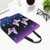 Famame Butterflies And Sparkle Stars Canvas Tote Bag Large Women Casual Shoulder Bag Handbag Reusable Multipurpose Shopping Grocery Bag For Outdoors view 3