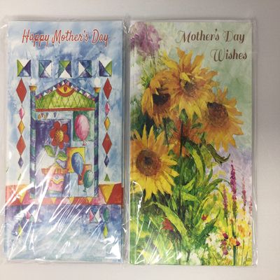 LSM Ten Assorted Cards for Mother's Day with Envelopes -Two 2 Designs - with Sentimental Verbiage Inside Happy Mother's Day and Mothers Day Wishes