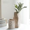 Ceramic Joe Handmade Irregular Art Ceramic Vase Living Room Dining Room Indoor Flower Arrangement Crafts Creative Table Decoration (Khaki,Small-5.5in) view 4