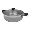 18 Quart Stainless Steel Low Pot Stock Pot With Glass Lid Capsule Base Cookware view 1