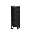 JAQ No Assembly Integrated Vegetable Storage Rack, 4-Tier Rotating Fruit Basket with Wheels, Solid Carbon Steel Kitchen Storage Cart for Potato Onion Produce, Fruteros para Cocina, Black view 4