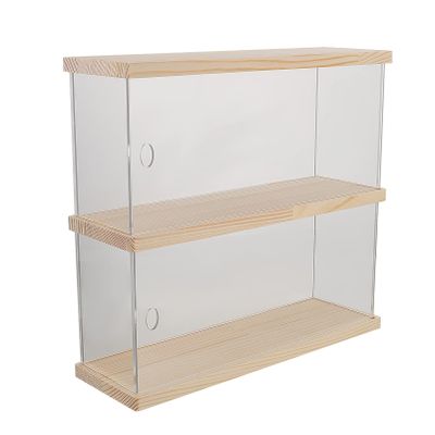 VOSAREA 1pc Acrylic Display Rack Base for Handicrafts and Collectibles Two Doll Storage Shelf Transparent Showcase Figures and Toys