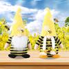2Pcs Bumble Bee Gnome Plush, World Bee Day Gnome Doll, Scandinavian Tomte Nisse Swedish Honey Bee Elf, Garden Decorations, Home Farmhouse Kitchen Decor, Bee Shelf Tiered Tray Decorations view 1