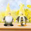 2Pcs Bumble Bee Gnome Plush, World Bee Day Gnome Doll, Scandinavian Tomte Nisse Swedish Honey Bee Elf, Garden Decorations, Home Farmhouse Kitchen Decor, Bee Shelf Tiered Tray Decorations view 2