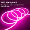 SURNIE 50ft Pink LED Neon Lights, IP65 Waterproof LED Light Strip Flexible Cuttable AC 110V LED Rope Lights DIY, Indoor Outdoor for Residential, Commercial Building Decoration view 2
