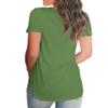 Andongnywell Women's Casual Solid Color T-Shirts Short Sleeve V Neck Loose Summer Casual Tunic Tops Blouse (Green,Large,,,) view 2