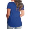 Andongnywell Women's Casual Solid Color T-Shirts Short Sleeve V Neck Loose Summer Casual Tunic Tops Blouse (Blue,Large,,,) view 3