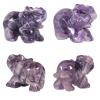 Nupuyai Hand Carved Healing Crystal Elephant Pocket Statue Sculpture Figurines Decor Crafts 1.5 Inch, Amethyst view 3