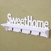 Cabilock 1pc Hook Rack Home Decor Rustic Wall Shelves Hooks for Keys Wall Mounted Coat Rack Home Dcor Sign Pendant with Hook White Medium Density Veneer view 4