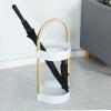 Umbrella Racks WXYZ Compact Floor-Standing Umbrella Stand, Metal Wrought Iron Umbrella Bucket with 4 Hooks, 33x69cm (Color : Gold White) view 2