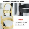 Umbrella Racks WXYZ Compact Floor-Standing Umbrella Stand, Metal Wrought Iron Umbrella Bucket with 4 Hooks, 33x69cm (Color : Gold White) view 3