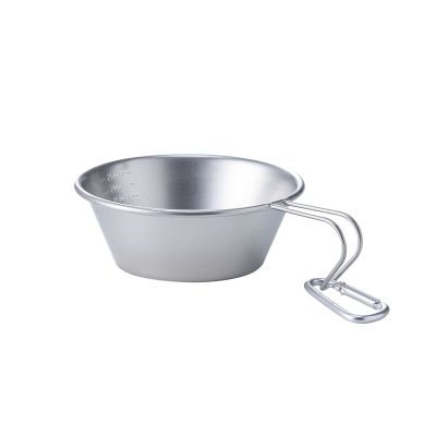 Aoyoshi Vintage Inox Sierra Cup with Carabiner, Made in Japan, VINTAGEINOX Outdoor Camping Veramping, Portable, Silver, Stainless Steel, 8.5 fl oz (250 ml)