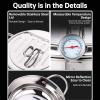 Stainless Steel Deep Fryer Pot, Small Deep Fryer Pot With Thermometer Oil Drip Drainer Rack for French Fries Shrimp Chicken view 4
