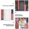 1 Pair Independence Day Gate Us Flag 4th of July Hanging Banner Patriotic Party Decor 4th of July Bunting Flag Banners for outside Porch Outdoor Polyester House Number view 4