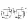 DOITOOL 2Pcs Iron Art Hanging Basket Flowerpot Holder with Hooks Black Metal Plant Stand for Balcony Railing Patio Office Bonsai Space Saver 11.8 Inch view 1
