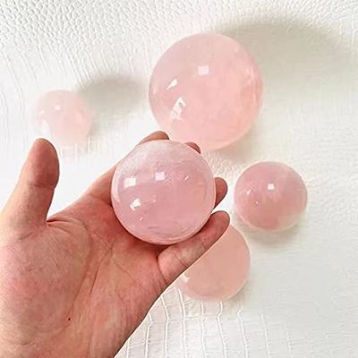 50mm-55mm Wholesale Natural Rose Quartz Crystal Ball Pink Crystal Ball 1pc