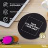 50 Round Foam Bud Coasters Pack, 4 inch - Customizable Text, Logo - PU Foam, Party Favor - Black view 2