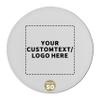 50 Round Foam Bud Coasters Pack, 4 inch - Customizable Text, Logo - PU Foam, Party Favor - White view 1