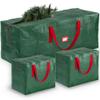 ZOBER Christmas Tree Storage Bag - With 2 Ornaments Accessories/Garland Bags - Fits 7.5 Ft Trees - Plastic, Waterproof Christmas Tree Bag For Storage Box For Xmas - Strong, Durable Handles - Green view 1