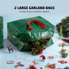 ZOBER Christmas Tree Storage Bag - With 2 Ornaments Accessories/Garland Bags - Fits 7.5 Ft Trees - Plastic, Waterproof Christmas Tree Bag For Storage Box For Xmas - Strong, Durable Handles - Green view 3