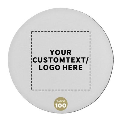 100 Round Foam Bud Coasters Pack, 4 inch - Customizable Text, Logo - PU Foam, Party Favor - White
