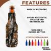 10 Neoprene Zippered Beer Bottle Coolies Pack - Sharkskin Rubber Bottom - Camo3 view 2