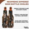 10 Neoprene Zippered Beer Bottle Coolies Pack - Sharkskin Rubber Bottom - Camo3 view 3
