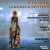 10 Neoprene Zippered Beer Bottle Coolies Pack - Sharkskin Rubber Bottom - Camo3 view 4