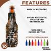 10 Neoprene Zippered Beer Bottle Coolies Pack - Customizable Text, Logo - Sharkskin Rubber Bottom - Camo3 view 2