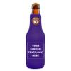10 Neoprene Zippered Beer Bottle Coolies Pack - Customizable Text, Logo - Sharkskin Rubber Bottom - Purple view 1