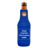 10 Neoprene Zippered Beer Bottle Coolies Pack - Customizable Text, Logo - Sharkskin Rubber Bottom - Royal Blue view 1