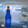 10 Neoprene Zippered Beer Bottle Coolies Pack - Customizable Text, Logo - Sharkskin Rubber Bottom - Royal Blue view 4