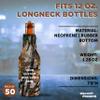 50 Neoprene Zippered Beer Bottle Coolies Pack - Customizable Text, Logo - Sharkskin Rubber Bottom - Camo3 view 4