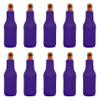 10 Neoprene Zippered Beer Bottle Coolies Pack - Sharkskin Rubber Bottom - Purple view 1