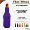 10 Neoprene Zippered Beer Bottle Coolies Pack - Sharkskin Rubber Bottom - Purple view 2