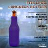 10 Neoprene Zippered Beer Bottle Coolies Pack - Sharkskin Rubber Bottom - Purple view 4